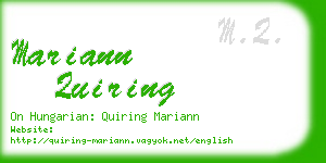 mariann quiring business card